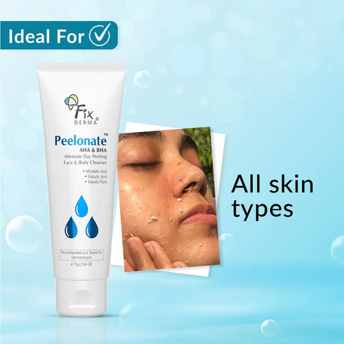 Fixderma Skincare Exfoliating Cleanser For Face And Body | Peelonate Aha And Bha